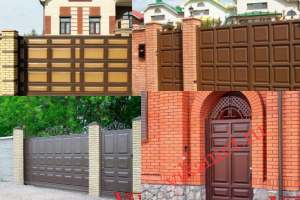 Филенчатые ворота Каскад в городе Оханск